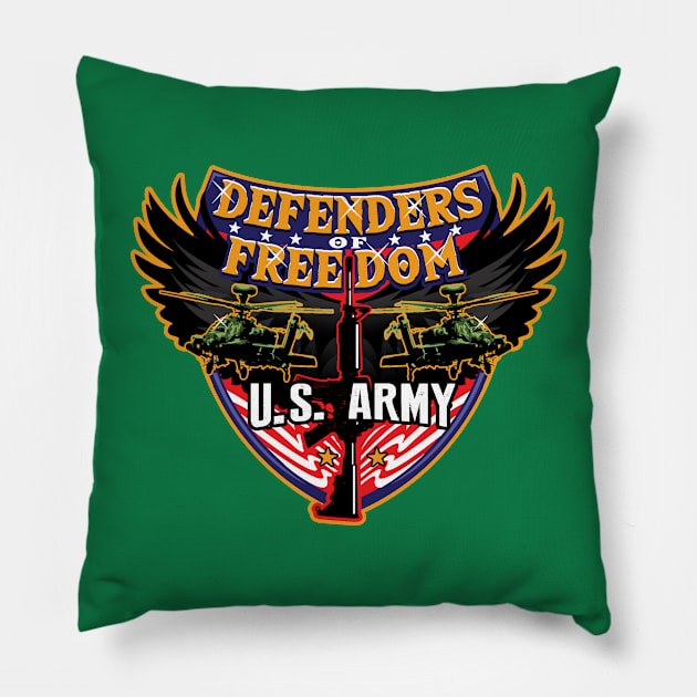 Defenders of Freedom - ARMY Pillow by Illustratorator