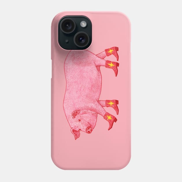 Marjorie the cowgirl pig Phone Case by AnyoneCanYeehaw