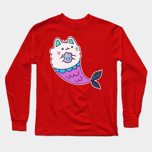 Mermaid Cat Pusheen Cat Long Sleeve T Shirt Teepublic