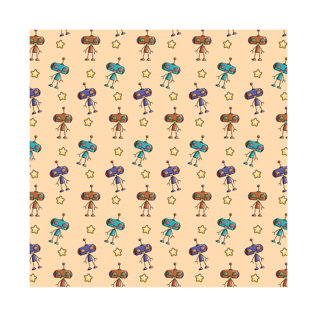 cute robot pattern by walterorlandi