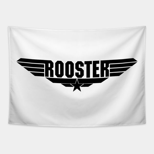 Top Gun Maverick Logo Parody Rooster Goose Iceman Tapestry by ArtIzMuzikForTheEyez