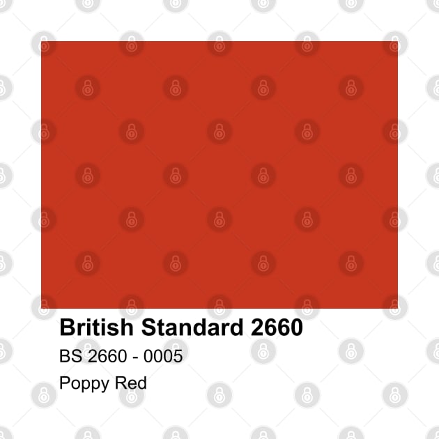 Poppy Red British Standard 0005 Colour Swatch by mwcannon