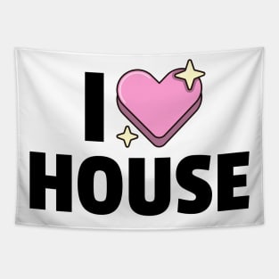 I LOVE HOUSE (black) Tapestry