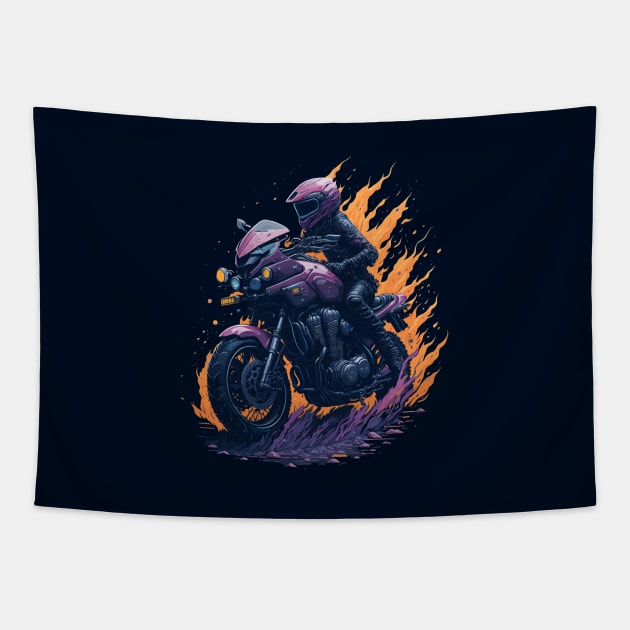 Extreme motor biker Tapestry by webbygfx