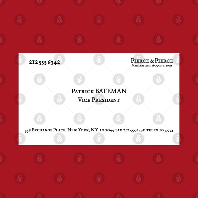 American Psycho Patrick Bateman's Business Card by EightUnder