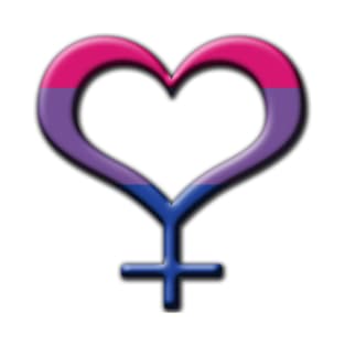 Heart-Shaped Bisexual Pride Female Gender Symbol T-Shirt