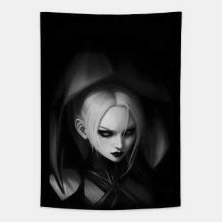 "Lysandra" Vampire (Black and White Design) Tapestry