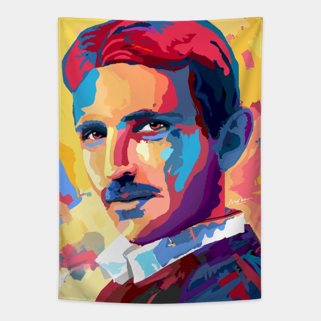 Nikola Tesla Tapestry by mailsoncello