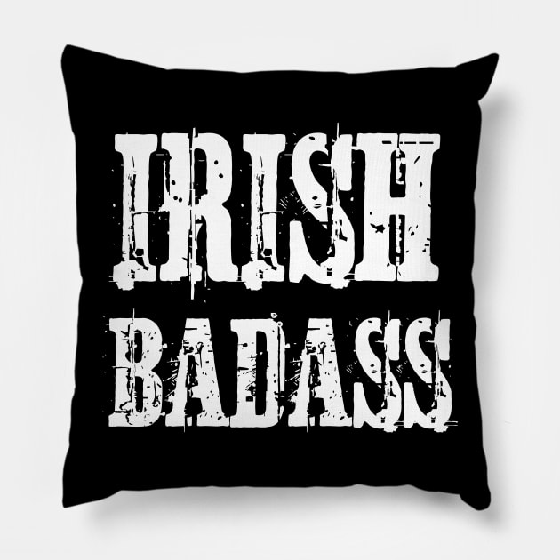 Irish Badass Vintage Distressed Pillow by jutulen