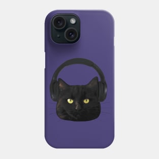 Cat with Headphones Phone Case