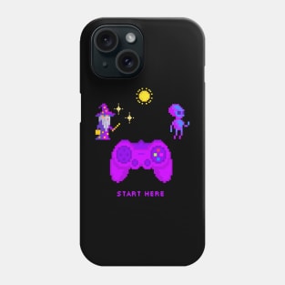 Start Here - Gamer -Pixel Phone Case