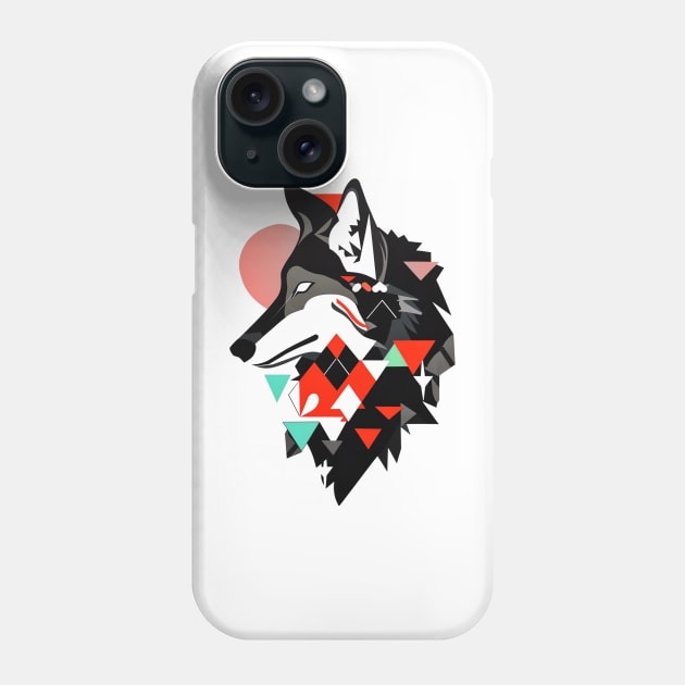 Wild Geometry Wolf Phone Case by Origami Fashion