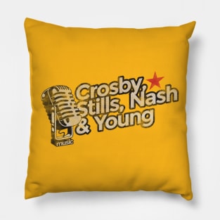 Crosby, Stills, Nash & Young Vintage Pillow