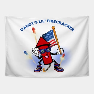 Daddy's Lil' Firecracker Kids 4th of July Tapestry