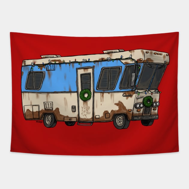 Christmas Vacation RV Tapestry by mcillustrator