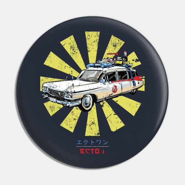 Ghostbusters Ecto 1 Retro Japanese Pin by Nova5