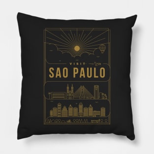 Sao Paulo Minimal Lineal Poster Pillow