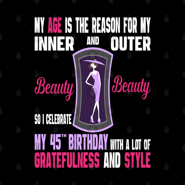 45 Year Old Women Gift Fabulous Bday 1976 - Girls 45th Birthday by JMXtraStyle