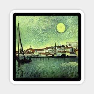 Lisbon cityscape in Van Gogh's style Magnet