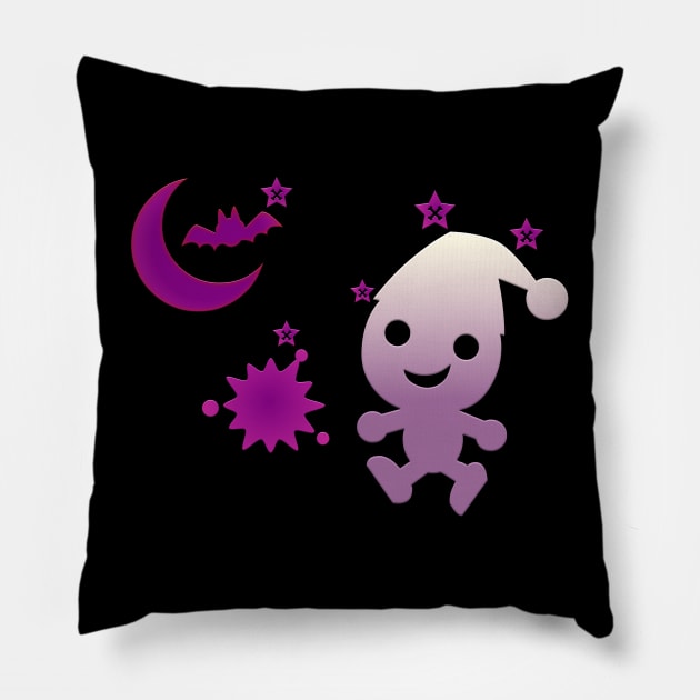 Sorta Spooky Cute Boo Pillow by Salaar Design Hub