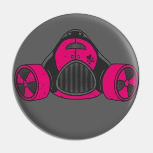 Toxic Pink Gas Mask Pin