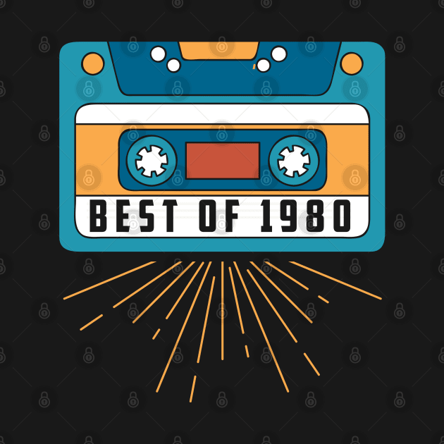 Vintage Best Of 1980 40 Years Birthday Cassette by TeddyTees