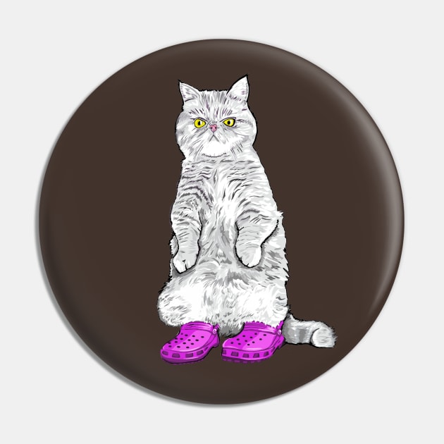 Cat in clogs- purple Pin by FanboyMuseum