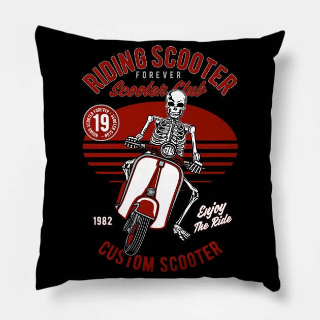 Riding Scooter Pillow by RockabillyM