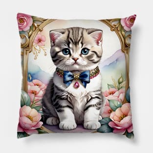 Cute Scottish Fold Kitten Pillow