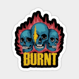 skull burnt Magnet