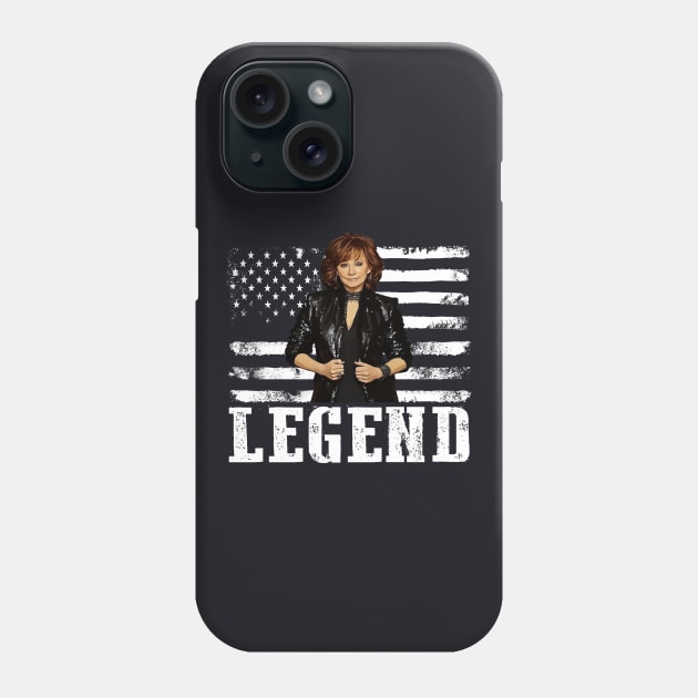 Distressed American Flag Reba Mcentire Music Legend Phone Case by Vapool