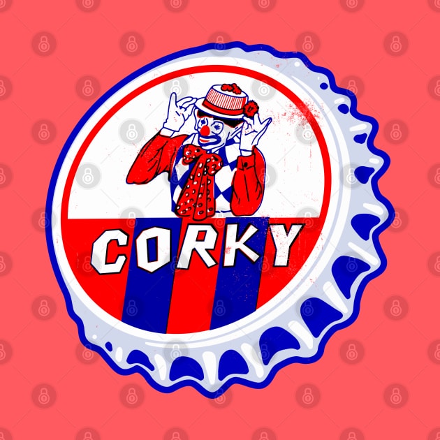 Vintage Corky the Clown Soda Bottlecap by StudioPM71