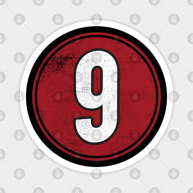 Number Nine 9 Magnet by cowyark rubbark