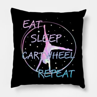 Eat Sleep Cartwheel Repeat Gymnast Girl Pillow