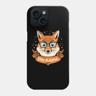 Stay Playful, Fox with glasses Phone Case