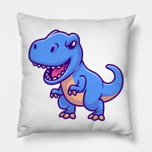 Cute Blue Tyrannosaurus Pillow