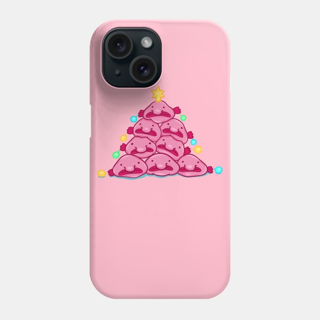 Blobfish Christmas tree Phone Case by manydoodles