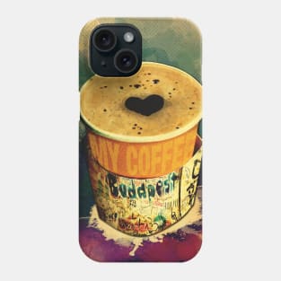 Coffee On The Go with Graffitti wrap in Budapest Phone Case