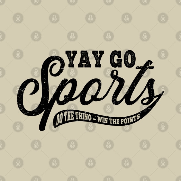 Yay Go Sports! Funny Sports Retro Vintage Fade by Genie Designs