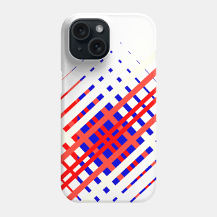 Red And Blue Lines Seamless Pattern, Geometric Phone Case