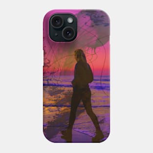 Walking by sunset Phone Case