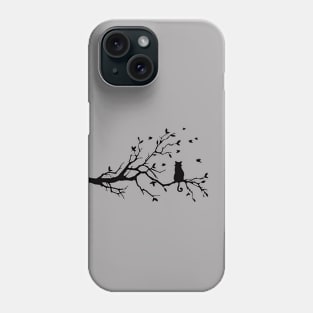 The cat coffe tree Phone Case