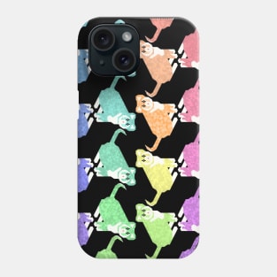 Rainbow Geometric Kittens Phone Case