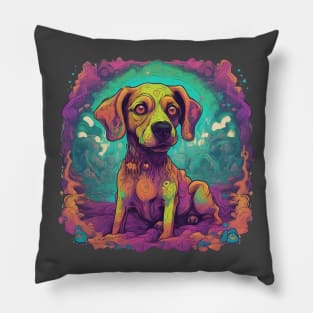 Psychedelic Dog Cute Pupper Pillow