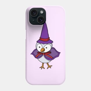 Adorable little bird wearing a wizard costume Phone Case