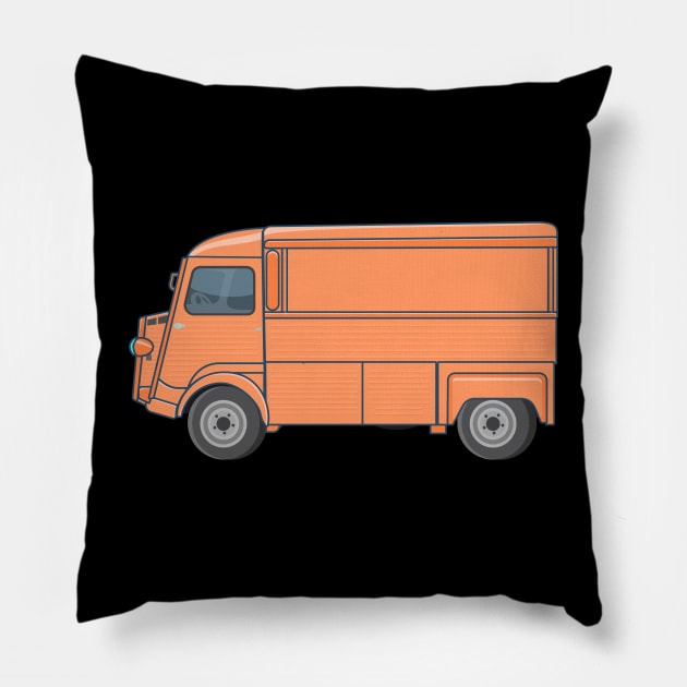 Citroen H Van, Type H, H-Type or HY Illustration Pillow by Boogosh