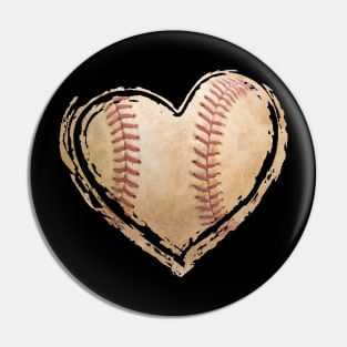 Heart Baseball Pin