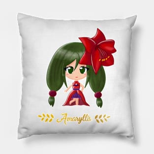 Amaryllis Flower Girl Pillow