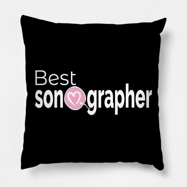 Best Sonographer Ultrasound Technician Gift Pillow by Jo_aRty