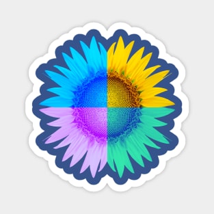 Rainbow Sunflower Magnet